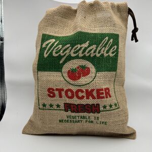 Burlap Vegetable Bag Sack 9.5”x11.5”  Jute Bag New Drawstring Bag Japan